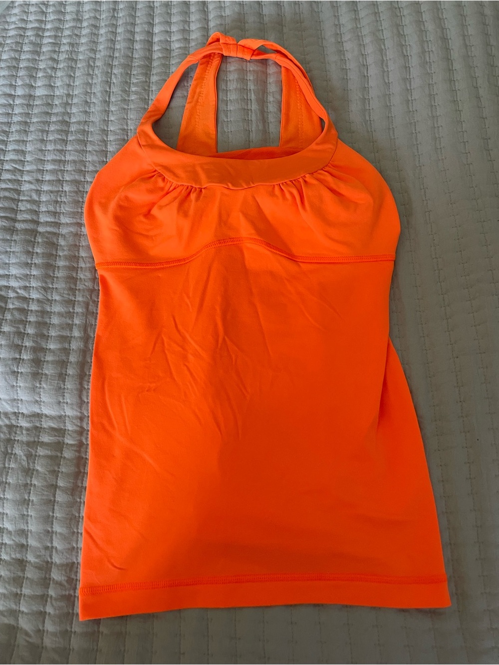 lululemon Athletic Tank Built-In Bra Multi-Strap Racerback Bright Orange Size 4